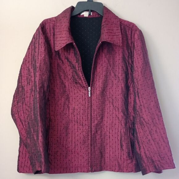 Erin by Erin London Burgundy Jacket Women's Size 1X - Picture 1 of 10